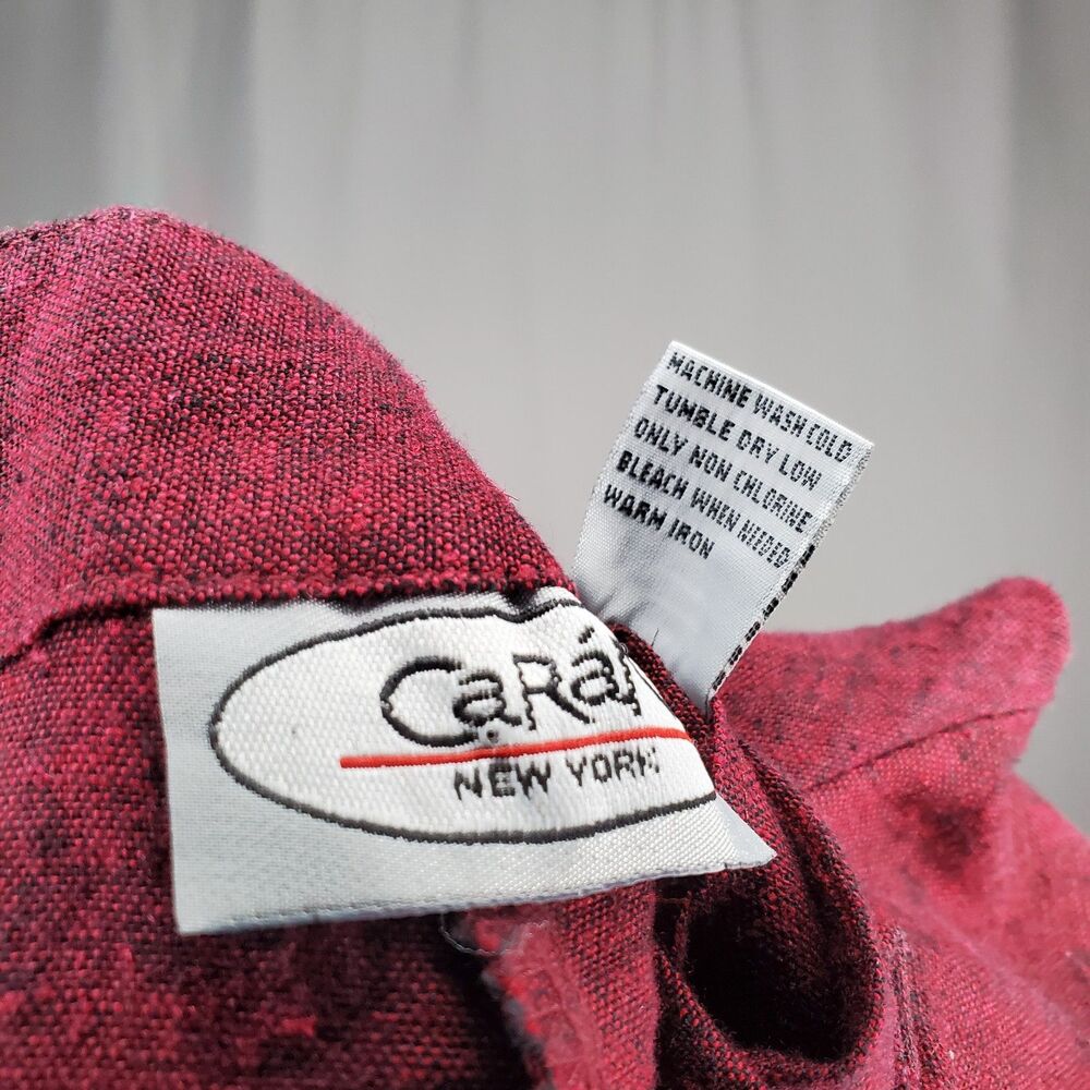 Caran NY Crop Wide Leg Pants Women 2X Red Linen Cotton Cargo Artsy Lagenlook - Picture 5 of 10